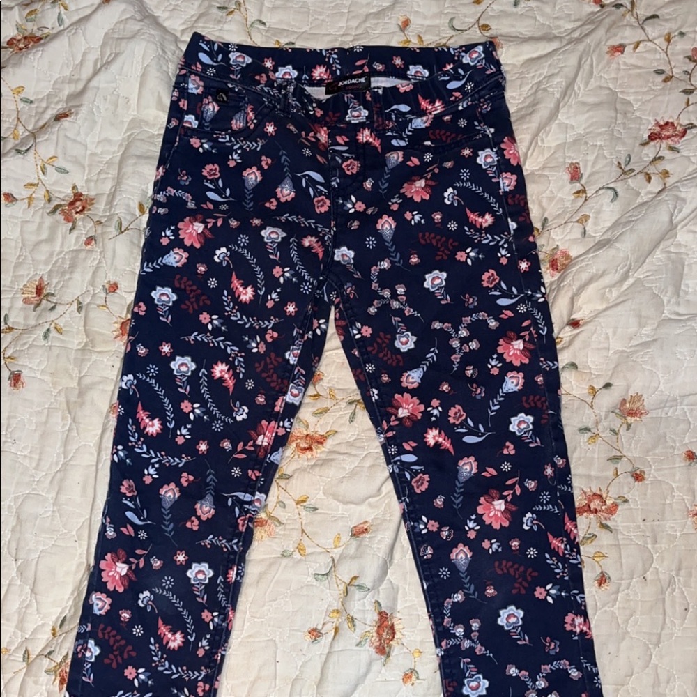 girls size medium flower print jeggings